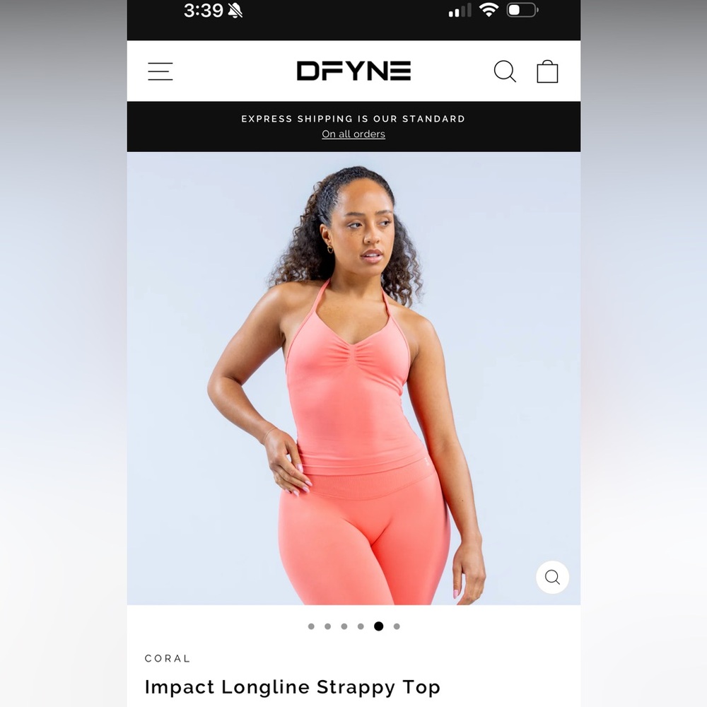 Coral Impact Longline Strappy Top
